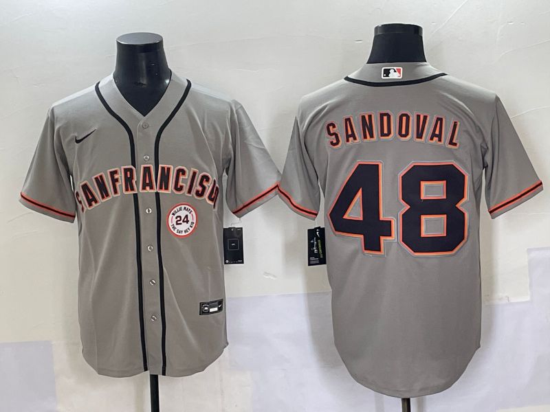 Men 2025 San Francisco Giants 48 Sandoval Grey Game Nike MLB Jersey style 8